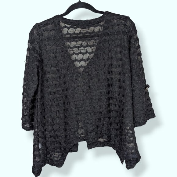 Nina Leonard Zig Zag Buttoned Cardigan - Picture 6 of 9